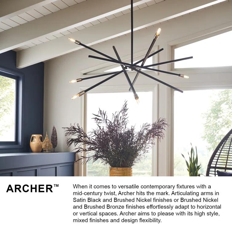 Archer 6 - Light Sputnik Modern Linear Chandelier