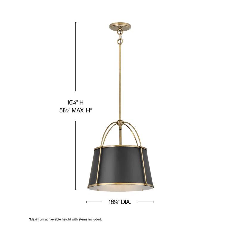 4894WS-Hinkley Lighting-Clarke - 12W 1 LED Large Pendant-16.25 Inches Tall and 16.25 Inches Wide-Warm Brass Finish