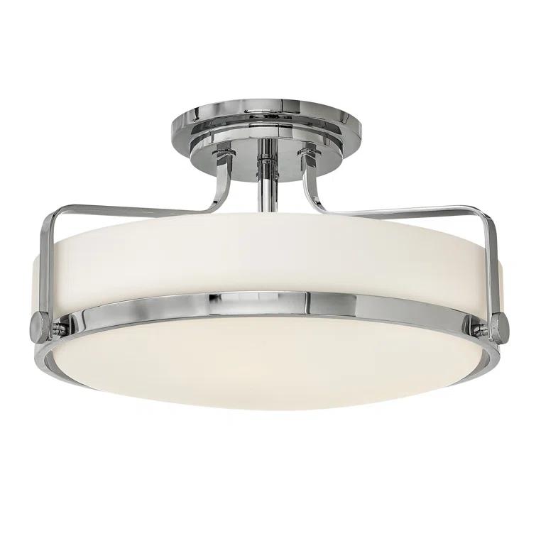 Harper Three Light 18" Retro Bowl Semi-Flush Mount Ceiling Light