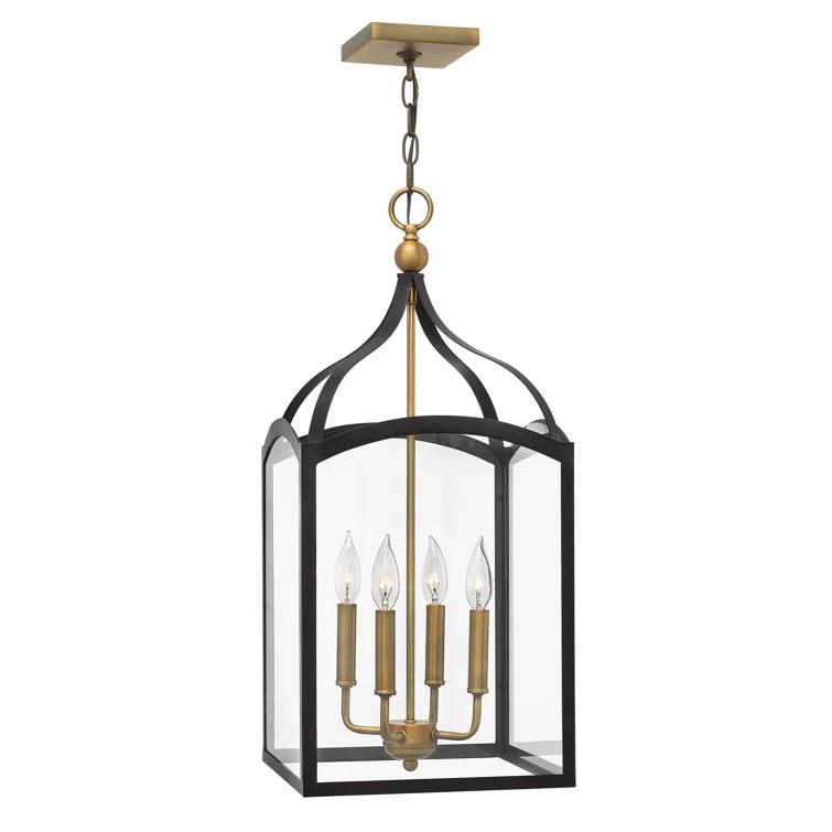 Hinkley 4-Light Open Frame Foyer Chain-Hung Rectangle Chandelier