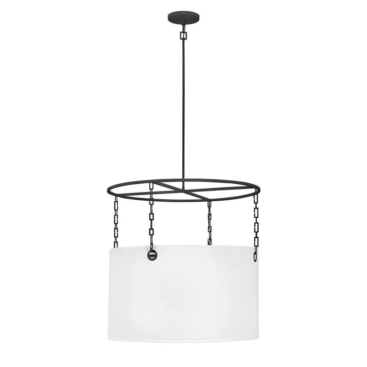 Tribeca 6 - Light Shaded Drum Chandelier