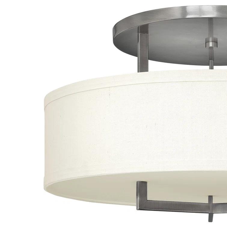 Hampton 3 - Light Shaded Drum Semi Flush Mount