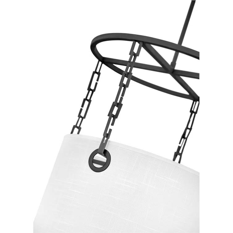 Tribeca 6 - Light Shaded Drum Chandelier