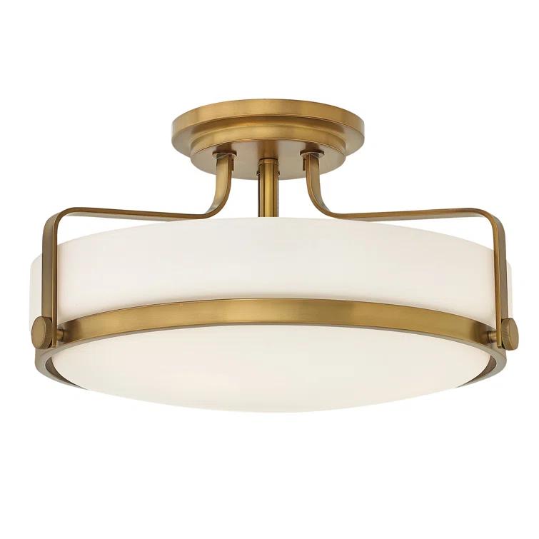 Harper Three Light 18" Retro Bowl Semi-Flush Mount Ceiling Light