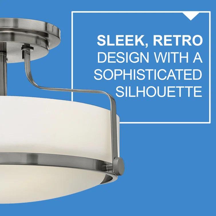 Harper 14.5-in 3-Light Semi-Flush Mount Retro Ceiling Light