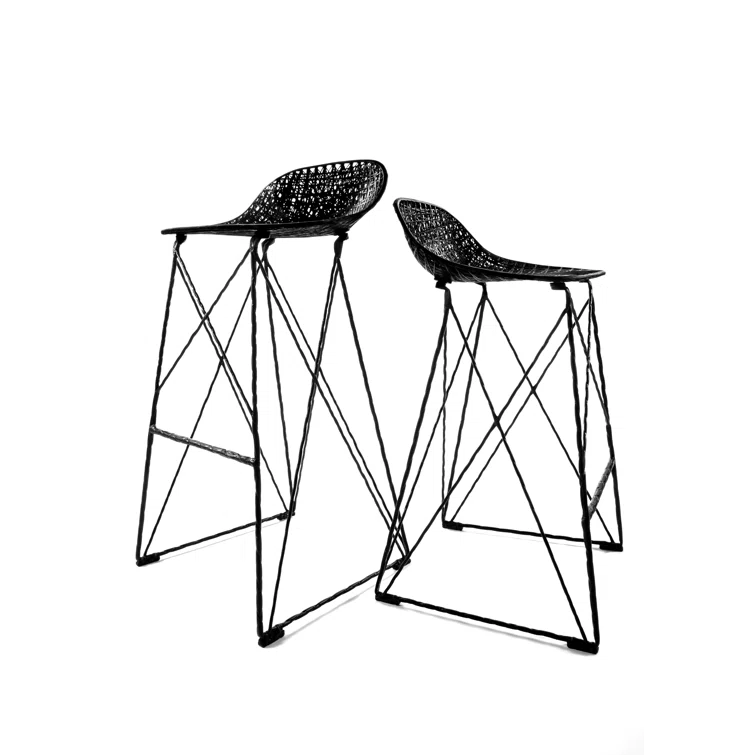Black Carbon Fiber Epoxy Resin Bar Stool