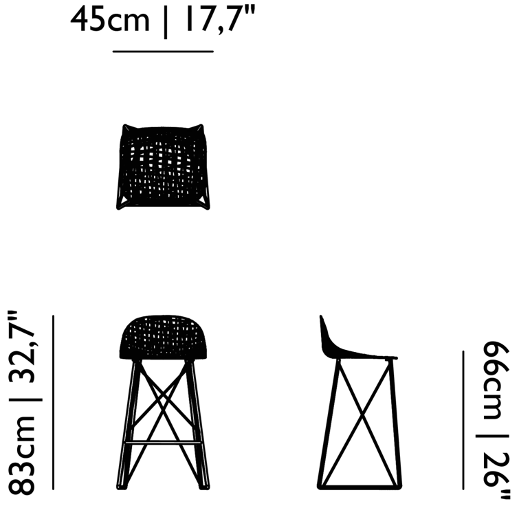 Black Carbon Fiber Epoxy Resin Bar Stool