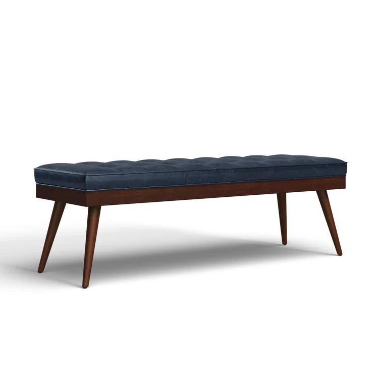 Athan Full-Grain Italian Genuine Leather Bench