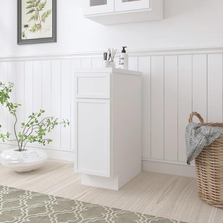 Vanity Art 12" W Birch Plywood Freestanding Single Base Storage Cabinet