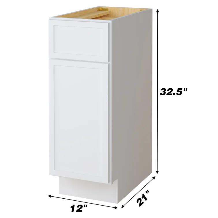 Vanity Art 12" W Birch Plywood Freestanding Single Base Storage Cabinet