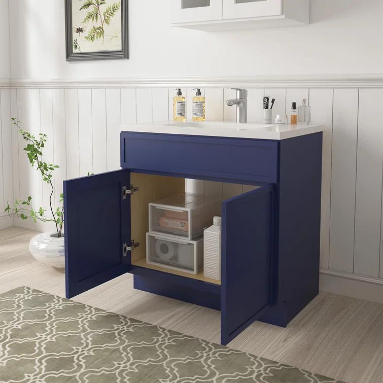 Vanity Art 39" W Birch Plywood Freestanding Single Base Storage Cabinet with Soft Close Door