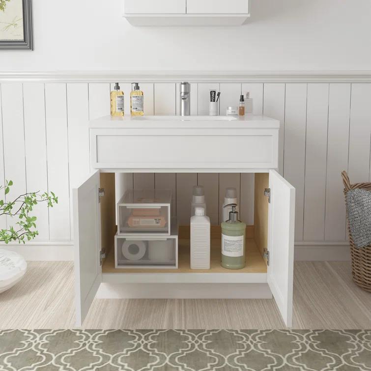 36" W Birch Plywood Freestanding Single Base Storage Cabinet with Soft Close Door