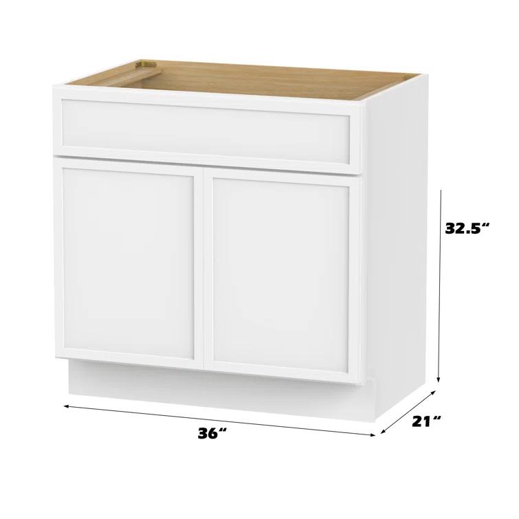 36" W Birch Plywood Freestanding Single Base Storage Cabinet with Soft Close Door