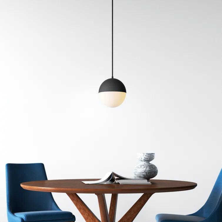 Hastings Single Light Glass Steel Dimmable Pendant