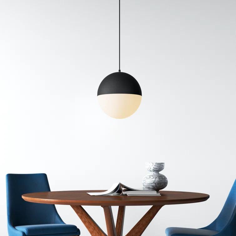 Hastings Single Light Glass Steel Dimmable Pendant