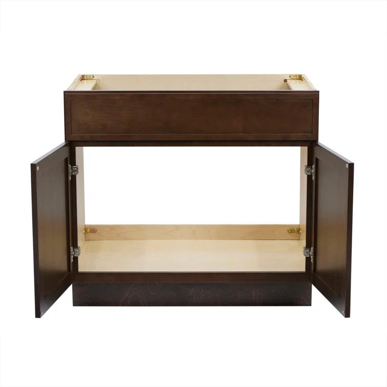 36" W Birch Plywood Freestanding Single Base Storage Cabinet with Soft Close Door