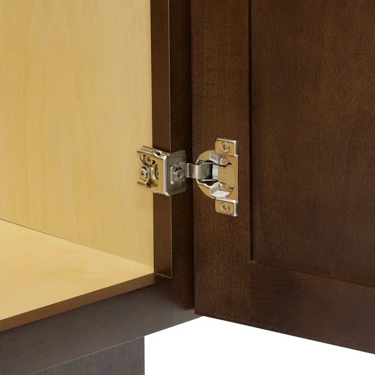 36" W Birch Plywood Freestanding Single Base 2 Drawers Storage Cabinet with Soft Close Door