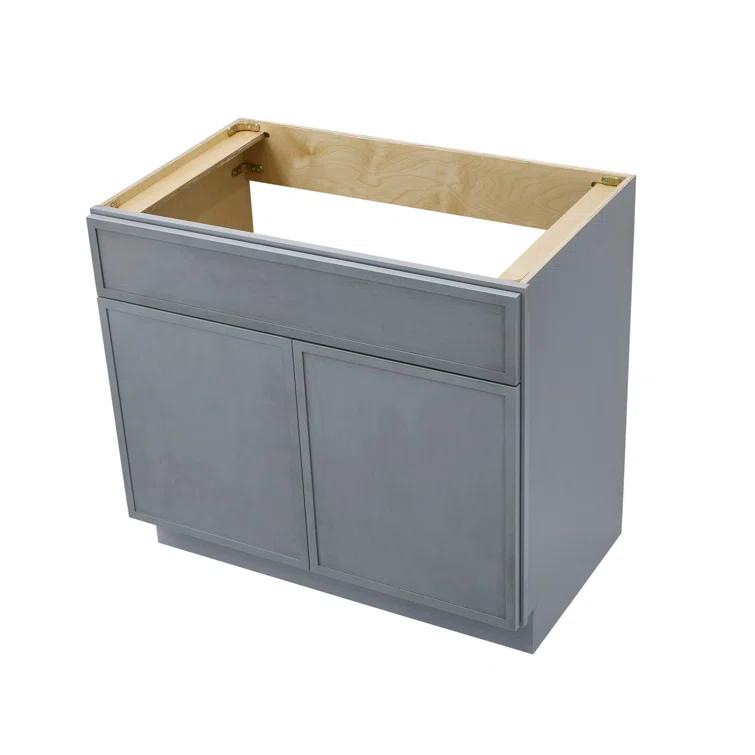 36" W Birch Plywood Freestanding Single Base Storage Cabinet with Soft Close Door