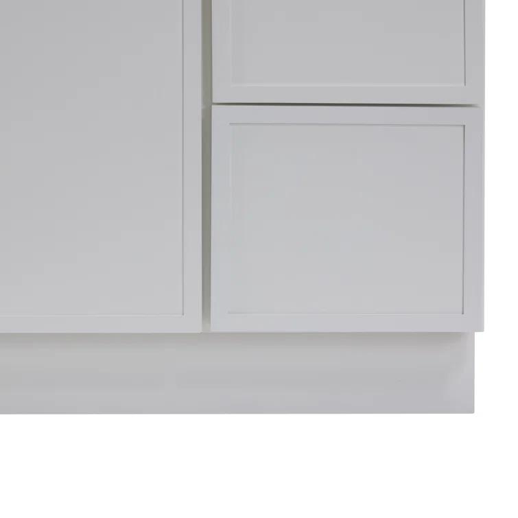 36" W Birch Plywood Freestanding Single Base 2 Drawers Storage Cabinet with Soft Close Door