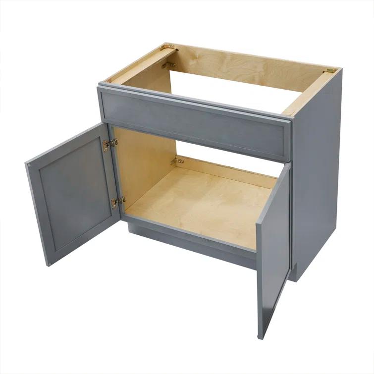 36" W Birch Plywood Freestanding Single Base Storage Cabinet with Soft Close Door