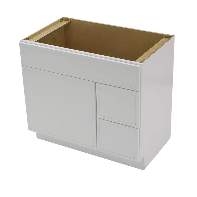 36" W Birch Plywood Freestanding Single Base 2 Drawers Storage Cabinet with Soft Close Door