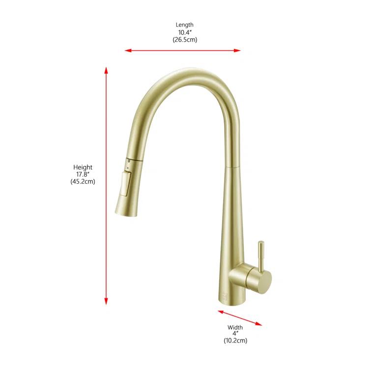 Elegant Lighting Lucas Pull Down Spray Kitchen Faucet