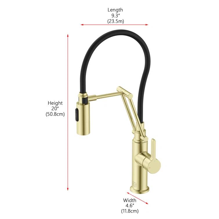 Elegant Lighting Leonardo Pull Down Spray Kitchen Faucet