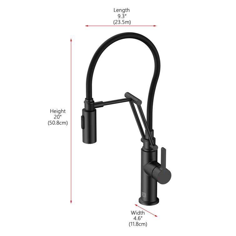 Elegant Lighting Leonardo Pull Down Spray Kitchen Faucet