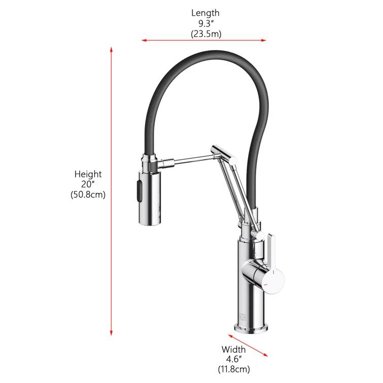 Elegant Lighting Leonardo Pull Down Spray Kitchen Faucet