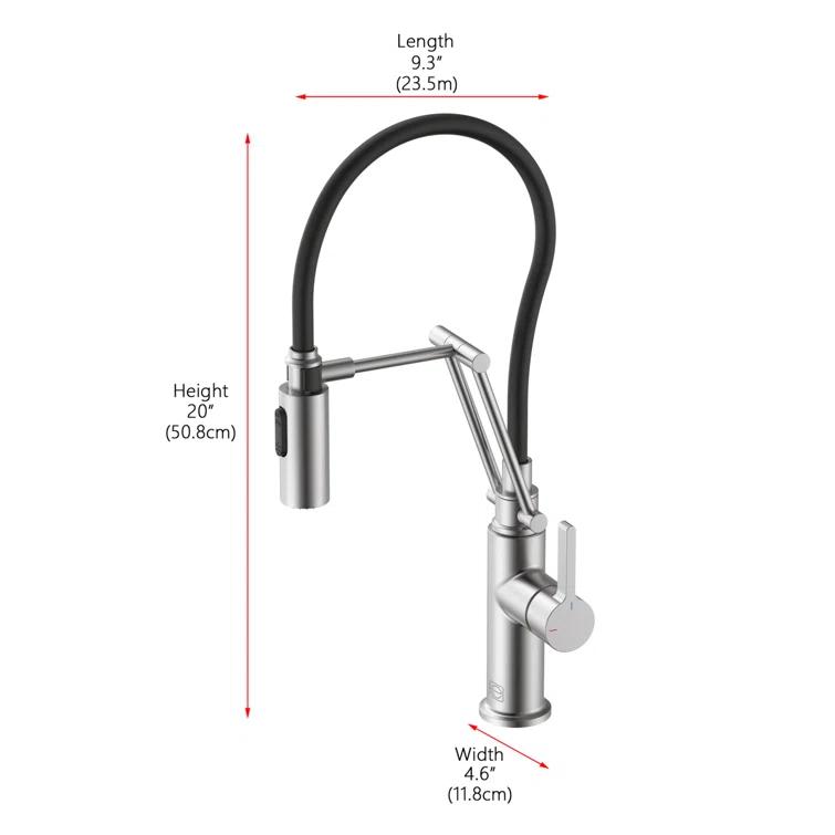 Elegant Lighting Leonardo Pull Down Spray Kitchen Faucet