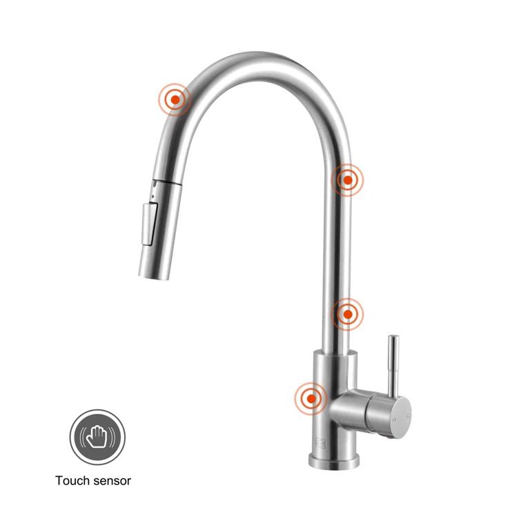 Elegant Lighting Luca Pull Down Spray Touch Kitchen Faucet
