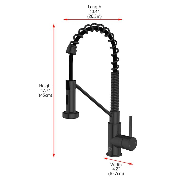 Elegant Lighting Yara Pull Down Spray Kitchen Faucet