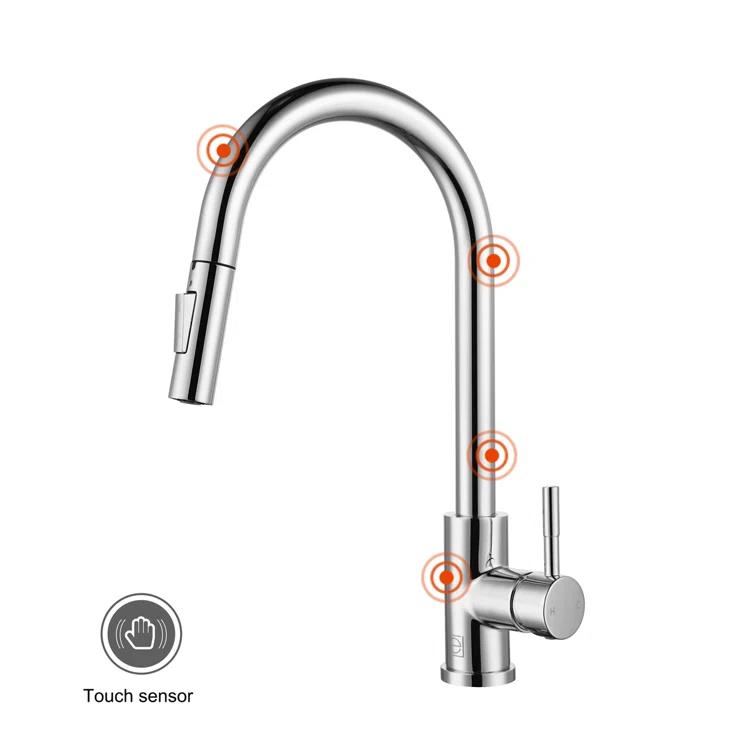 Elegant Lighting Luca Pull Down Spray Touch Kitchen Faucet