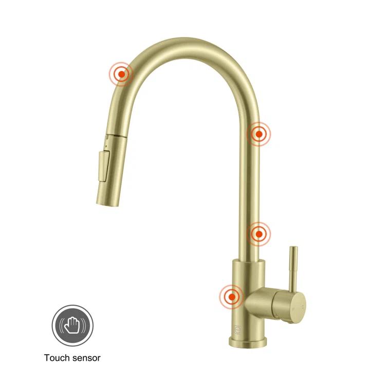 Elegant Lighting Luca Pull Down Spray Touch Kitchen Faucet
