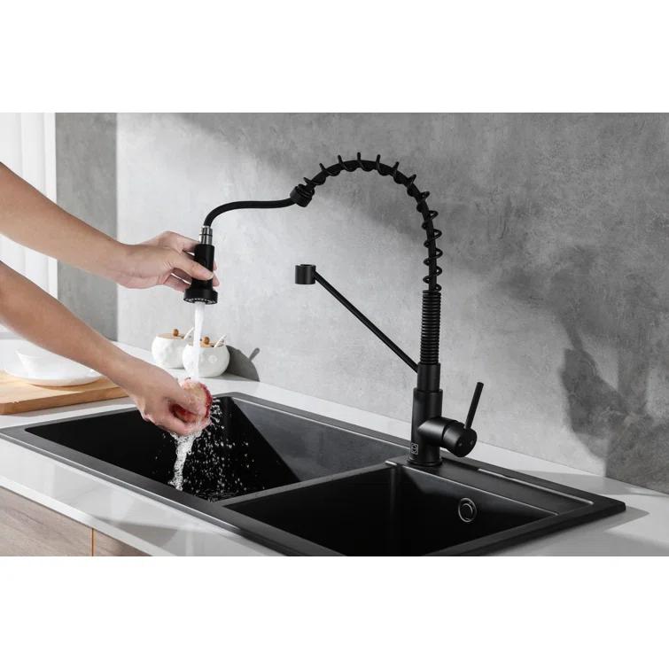 Elegant Lighting Yara Pull Down Spray Kitchen Faucet