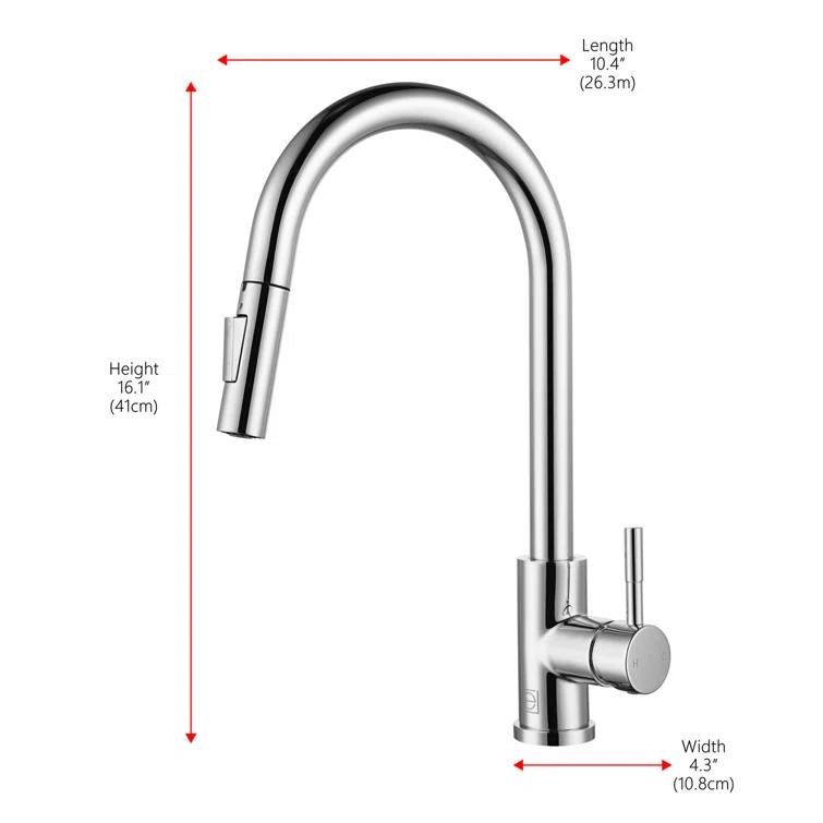 Elegant Lighting Luca Pull Down Spray Touch Kitchen Faucet