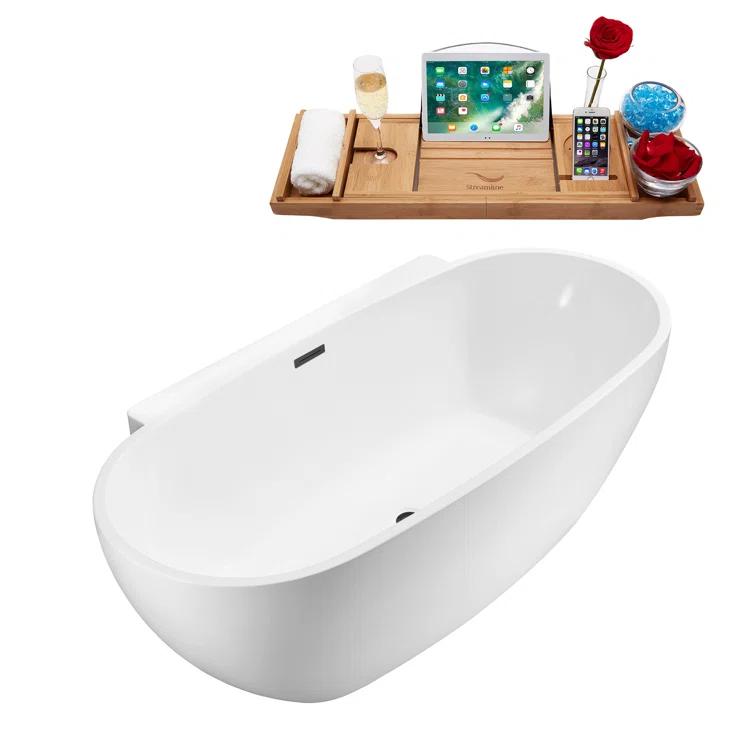 1501 mm x 749 mm Freestanding Roll Top Bathtub