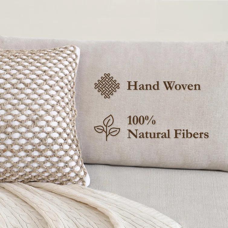 Boho Living Boho Living Jada Decorative Pillow Collection Jute/Cotton Indoor Square Throw Pillow with & Insert (Set of 2)
