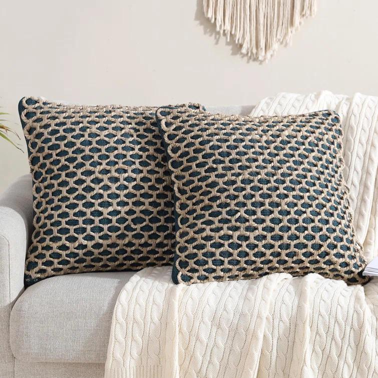 Boho Living Boho Living Jada Decorative Pillow Collection Living Cotton Blend Square Throw Pillow Cover (Set of 2)