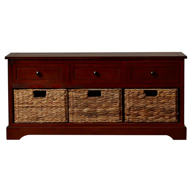 Adayla Solid Wood Drawers Storage Bench