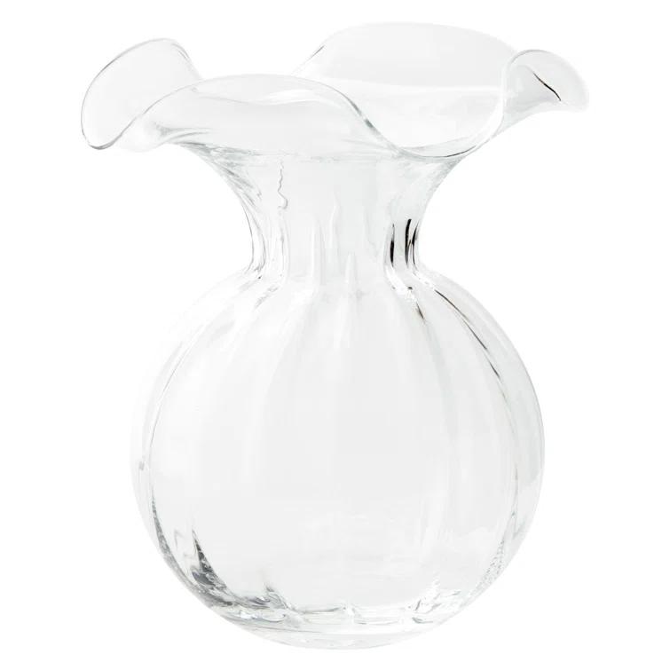 Elegant Clear Glass Fluted Vase for Bouquets