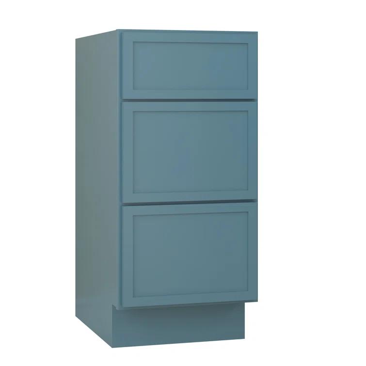 15" W Birch Plywood Freestanding Single Base 3 Drawers Storage Cabinet