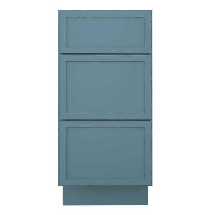 15" W Birch Plywood Freestanding Single Base 3 Drawers Storage Cabinet