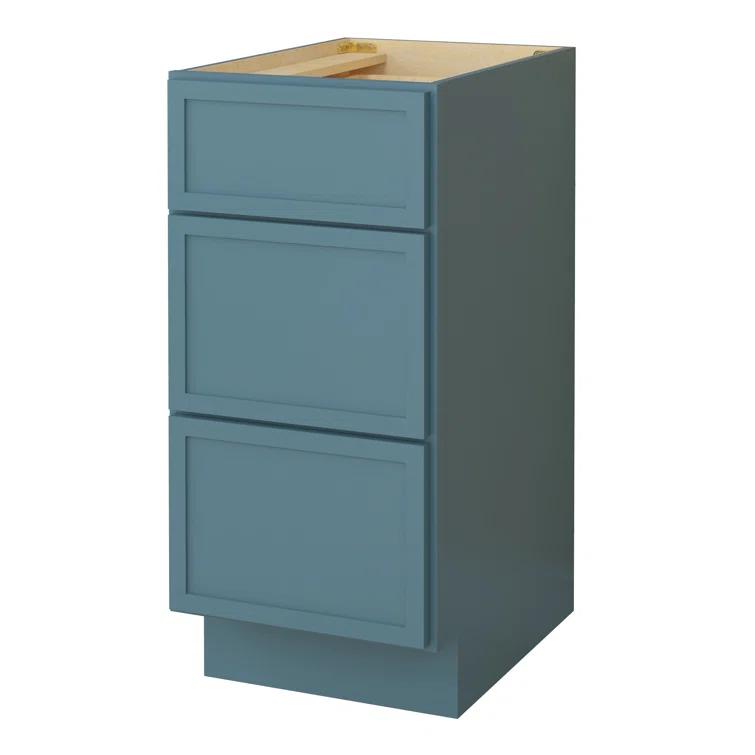 15" W Birch Plywood Freestanding Single Base 3 Drawers Storage Cabinet