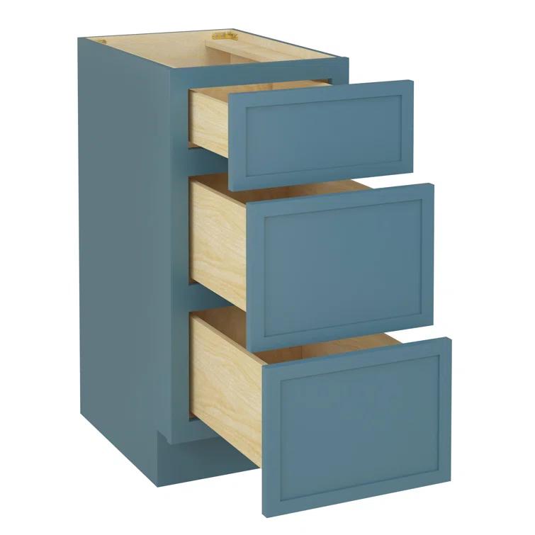 15" W Birch Plywood Freestanding Single Base 3 Drawers Storage Cabinet