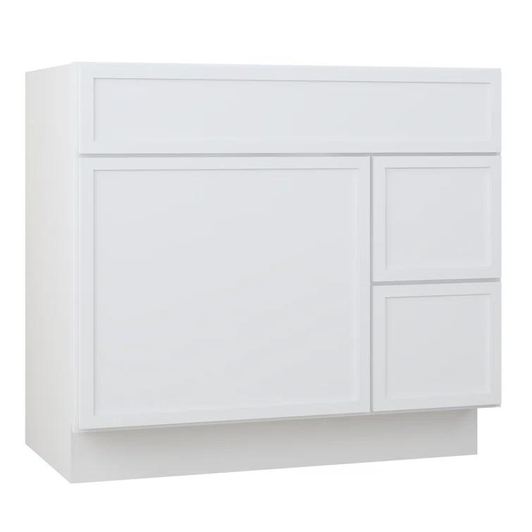 36" W Birch Plywood Freestanding Single Base 2 Drawers Storage Cabinet with Soft Close Door