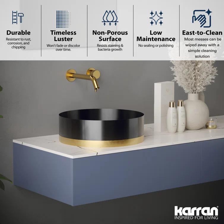 Karran Cinox 15.75'' Stainless Steel Circular Bathroom Sink