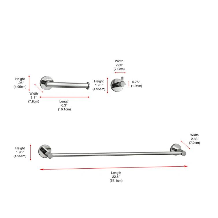 Freya 3 - Piece Bathroom Hardware Set