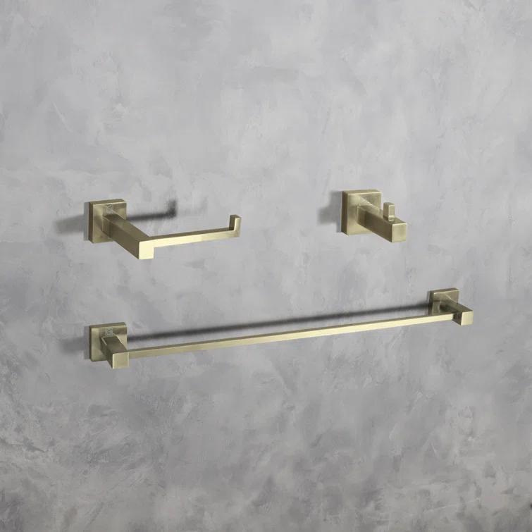 Elegant Lighting HWB-12S3HBGD Isla 3 - Piece Bathroom Hardware Set