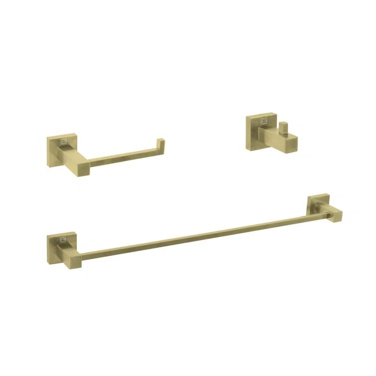 Elegant Lighting HWB-12S3HBGD Isla 3 - Piece Bathroom Hardware Set